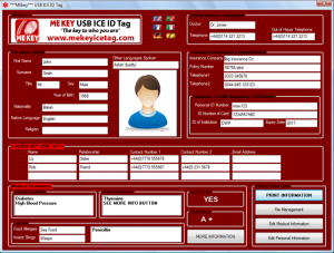 portable emergency health record