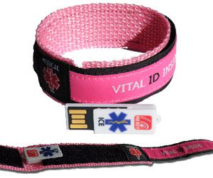 emergency id wristband pink (medium)