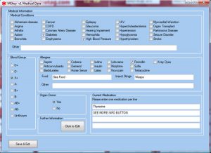 medical information screen