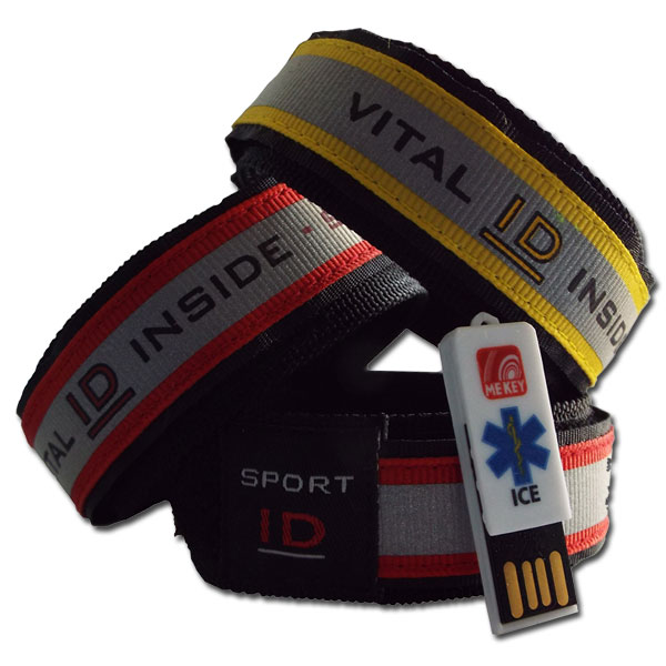 yellow red sport id wristbands